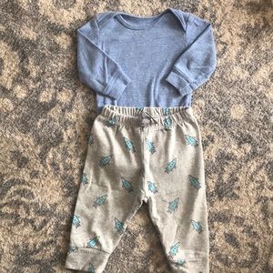 Carters onesie and BabyGap pants